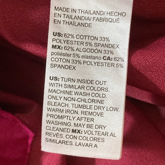 Chicos Women’s sz 2 (US 12) No Iron Stretch 3/4 Sleeve Tunic Very Cherry Blouse - Picture 6 of 8